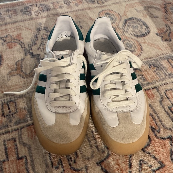 Adidas Originals Samba White and Green Sneakers - Picture 4 of 8